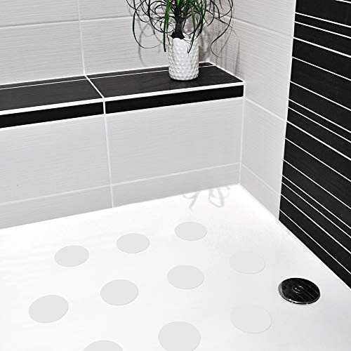AnTina TAPES® Antirutsch Pads Dusche Aufkleber (10 Stück, 9cm ø, weiß)