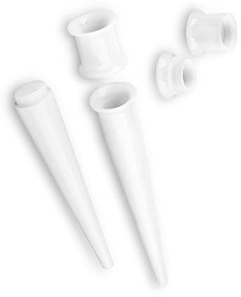 Piersando Dehnungsstab Ohr Piercing Dehnstift Dehner Ohrdehner Dehnstab Flesh Tunnel Plug Expander Taper Stab Gerade 4mm Weiß