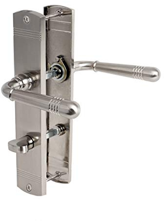 Türgriff Türklinke Türbeschlag Griff Schutzbeschlag Türdrücker in Nickel matt Drückergarnitur (WC - Bad)