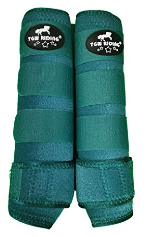 TGW RIDING Horse Sports Medicine Boots Horse Sport Boots Horse Leg Wraps One Pair (Turquoise, S)