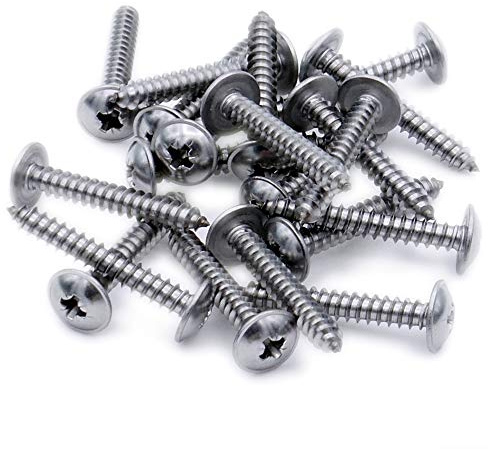 No.6 x 1.25 (3.5mm x 32mm) Pozi Flanged Self-Tapping Screw - Stainless Steel (A2) (Pack of 20)