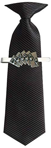 Giftsforall PT10 Krawattenklammer mit Poker-Motiv, tibetisches Silber