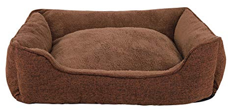 lionto Hundekissen Meliert mit Abnehmbarem Bezug, 75 x 60 cm, Braun | Pflegeleichtes Hundebett mit weicher Füllung, rutschhemmender Unterseite und waschbarem Bezug für Hunde & Katzen