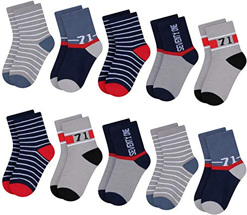 L&K-II 10 Paires Chaussettes pour enfants chaussettes d'hiver chaussettes de sport garçons et filles coton 2836 27-30