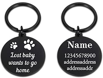 Pet ID Tags Personalized Necklace Dog Tags Custom Engraving Dog Cat Puppy Name Tags Pet Collar Id Tags Dog Accessories,black