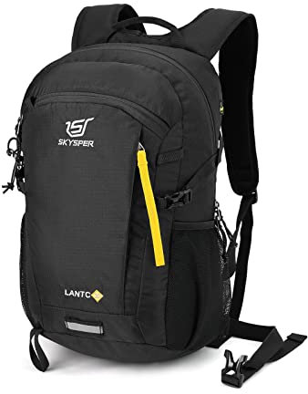 SKYSPER Leicht Wanderrucksack Klein Rucksack mit Rückenbelüftung Trekkingrucksack aus atmungsaktivem 3D Air Mesh Polyester Camping Outdoor Wandern Rucksack