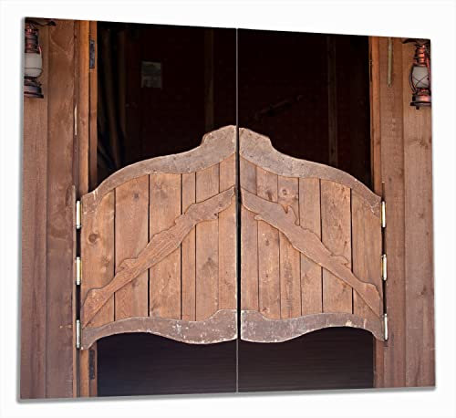 Wallario Herdabdeckplatte/Spritzschutz aus Glas, 2-teilig, 60x52cm, für Ceran- und Induktionsherde, Saloontür