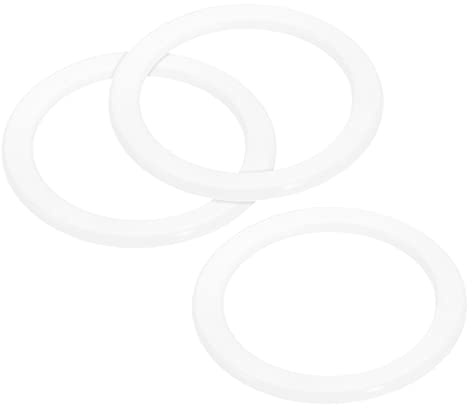 sourcing map Lot de 3 joints d'étanchéité en silicone pour cafetière 6 tasses Blanc 56 x 73 x 3,3 mm