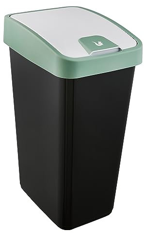 keeeper Cestino Premium con Coperchio Ribaltabile, Soft-Touch, 45 L, Magne, Nordic Green (Verde)