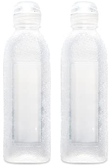 MIUPOO Condiment Squeeze Bottle, Transparent Oil Spray Bottle, With Silicone Valve Non Return Cap, No Leakage, No Hanging, Suitable for BBQ Sauce, Syrup, Oil and Condiments, 2 Pieces of 500ml(18 OZ).