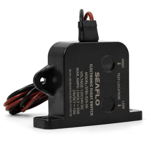 SEAFLO 20 A Solid-State-Elektrofeld-Lenzpumpenschalter 12/24 V – Intelligenter Wasserstandssensor, für Marine-Bilgepumpen, keine beweglichen Teile