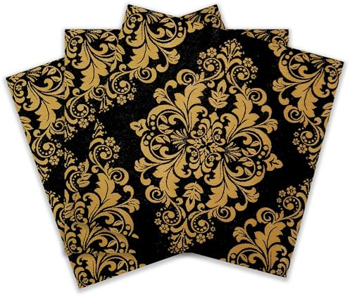 Zelten Bunte Papier Party Servietten, 20 Count Shabby Chic für Hochzeit, Innen, Tea Party, Decoupage, Retro Black