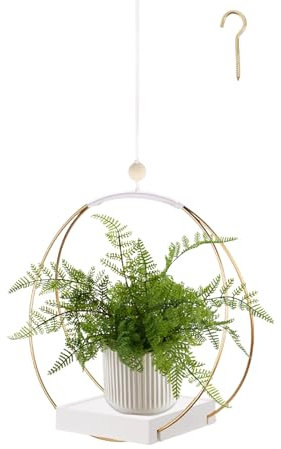 hismocal Macetas colgantes para plantas de interior, colgador de plantas con base de madera resistente, moderno colgador de plantas de macramé bohemio, soportes de ventana de techo de pared
