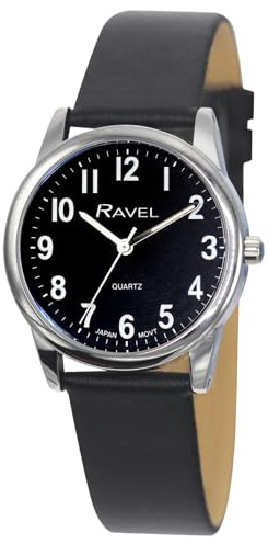 Ravel Plus - Extra Long Life Unisex-Alltagsuhr mit Mikrofaser-Lederarmband - Analog Quarz (Japanisch)