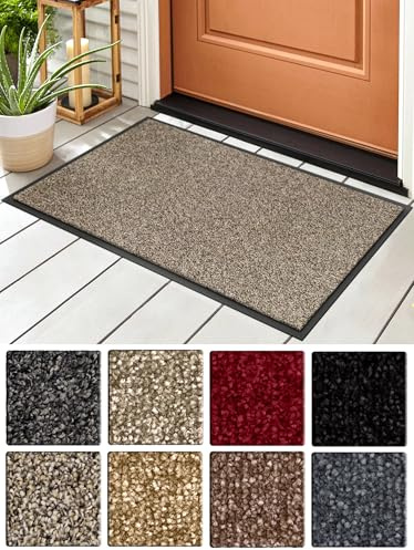 Carpet Diem Prestige Schmutzfangmatte schön und haltbar, Premium Fußmatte innen & außen - Sauberlaufmatte für Eingangsbereich, Flur & Haustür - Beige-Schwarz 60x80