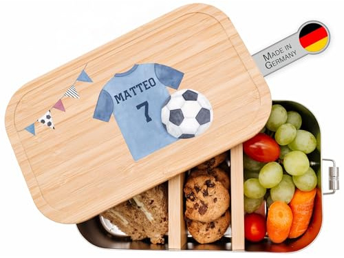 wunderwunsch Personalisierte Brotdose - Robuste und Individuelle Edelstahl Brotdose mit Namen - Geburtstags Geschenke, Geschenk Mädchen Fee für Kita, Schule, Kindergarten