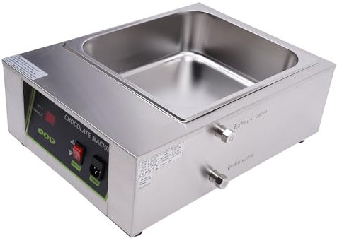 Pot de fusion de chocolat électrique 1000 W - 95 °C - Réglable - Commercial - 8 kg - Fontaine à chocolat - Bain-marie - Pot de fusion de chocolat - Pot en acier inoxydable
