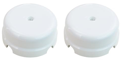 OASHISU 2 pezzi Scatola di distribuzione in porcellana per Impianti a 4 fori per entrata/uscita del cavo. Copri cavi e copri fili in ceramica colore Bianco, Ø 78mm Prof. 35mm