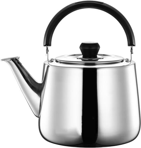 ABBNIA Loud Whistling Tea Kettle for Stove Top Stainless Steel Teakettle Teapot Stainless Steel Kettle With Handle for Boiling Water Milk or Coffee Silver-5L