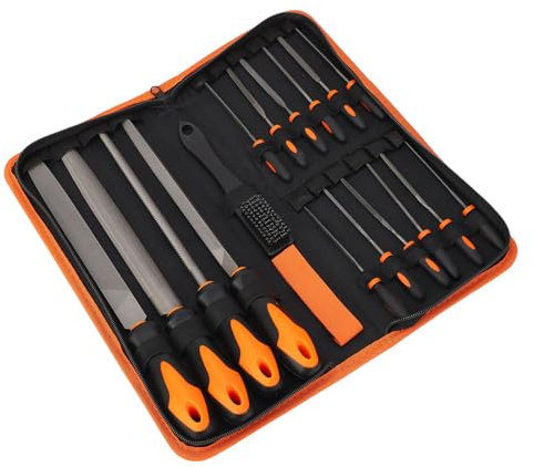 Juego de Limas Metal 18 Piezas, Juego Limas Herramientas para Trabajar la Madera con Bolsa Herramientas, Lima Mano Aguja Grande Triangular Plana Semicircular para Carpintería