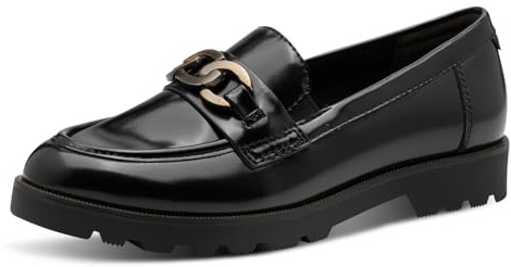 Tamaris Damen Slipper, Frauen Slip On,TOUCHit-Fußbett,Loafer,College Schuhe,Businessschuhe,Anzugschuhe,elegant,Office,büro,Black,38 EU