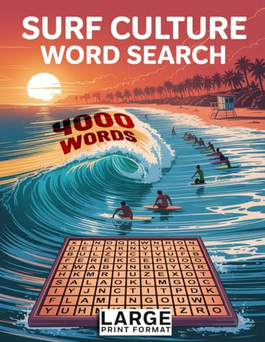 LARGE PRINT, Surf Culture Word Search Book: 200 Puzzles for Ocean Lovers | 4000 Hidden Words| Brain Training for Adults, Seniors, and Teens: Big Word ... Perfect for Enthusiasts, Seniors, Adults,