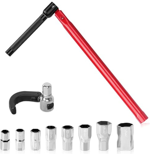 NICEWAT Lot de 10 clés pour robinet d'évier, 8-17 mm, clés pour écrous de robinets, clé réglable pour lavabo avec mâchoire pour cartes, clé pour robinet de soucoupe pour l'installation robinets