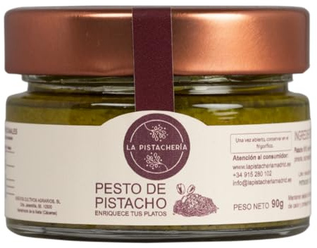 Pesto De Pistacho Gourmet Ideal Para Pasta Entrantes Y Recetas Mediterráneas Sabor Intenso Textura Cremosa Salsa Natural Lista Para Usar Producto de Calidad (90 gr)