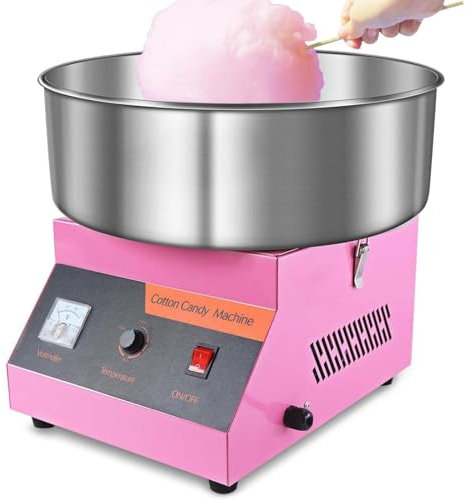 Máquina de algodón de azúcar, 1000 W, comercial, con recipiente de acero inoxidable y cuchara para azúcar. Ideal para niños, hogar, cumpleaños, fiestas, festivales y carnavales.