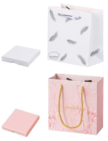 THXFUNAREA 4 PCS Confezione Regalo di Gioielli, Confezioni per Gioielli Scatoline Gioielli con Sacchetto Regalo per Confezione Regalo Braccialetto Catena Anello