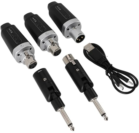Vikye Système de Microphone XLR sans Fil, émetteur et Ensemble de Récepteur UHF pour les Micros Dynamiques du Condenseur, L'adaptateur de Micro Branche pour les Mélangeurs et les