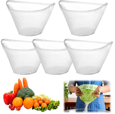 5 Stück Nussmilchbeutel 38 × 16 cm Passiertuch Wiederverwendbar Waschbar Käsetuch Nylon Cheesecloth Feinmaschiges Passiertuch Feinmaschiges Filter Mit Kordelzug Für Säfte Und Zur Käseherstellung