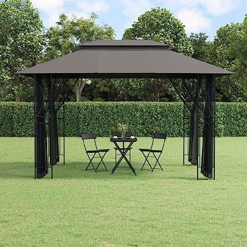 Générique Belvédère avec parois latérales Anthracite 400x300x270 cm Acier,Maison & Jardin, Pelouses & Jardins, Vie en extérieur, Structures extérieures, Auvents & abris, Anthracite (Poids 29.2KG)