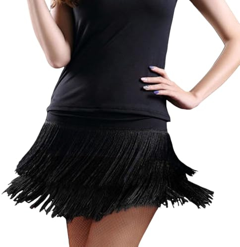 Women's Glitter Skirt Women's Bottoms Tassel Skirt Cha Cha Dance Carnival Dress 2026 Glitter Dress Glitter Skirts Glitter Dress Sequins Skirt Christmas, black, 5XL