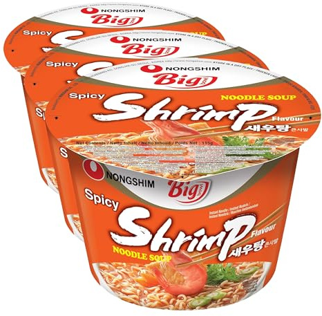 NONGSHIM - Nouilles instantanées Big Bowl crevettes - (1 X 115 GR) (Lot de 3)