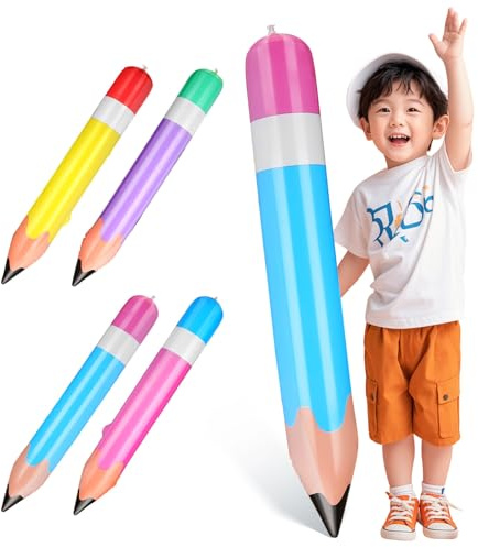 ifundom 4piezas Juguete de Lápiz Inflable Gigante para Decoración de Aula Crayón Inflable de Obsequio de Fiesta Estilo Aleatorio
