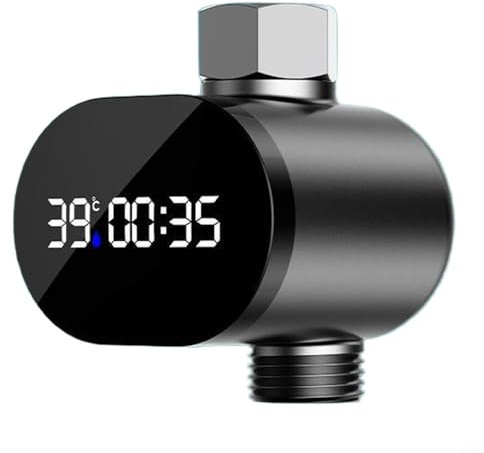 GLFLOW Termómetro de ducha LED impermeable con monitoreo de temperatura en tiempo real, alimentado por flujo de agua, apto para bañera y grifo de 4 pulgadas