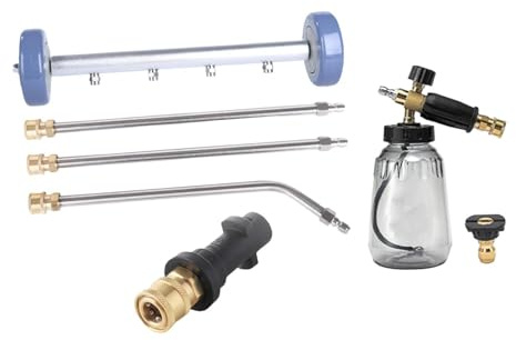 Dualoai Nettoyeur de Coque Haute Pression avec Lances Extensibles, Brosse à Eau et Mousse pour Les Bords de Piscine, Les Voies D'accès, Les Allées et Plus, with K Connector