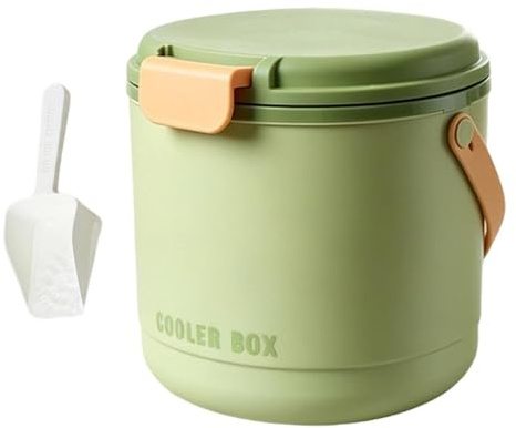 Small Ice Bucket - Container With Lid Trays, Freezer Storage Organizer, Portable Beverage Cooling Bin | Cube Keeper Compact Chilling Accessory For Home Wine Party Cocktail Drinks Picnic