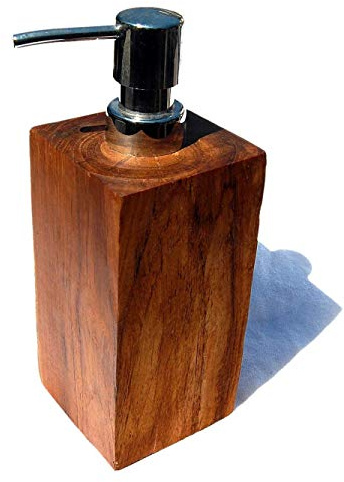 SEESTERN Teak Holz Seifenspender poliert Seifendosierer Dispenser/FBA_1975