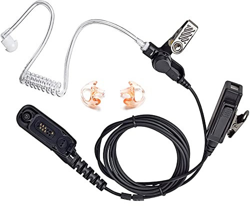 HYS 2-Wege-Radio-Ohrhörer Headset für Motorola Funkgerät MTP6650 MTP850S DP3400 DP3600 DP4400 DP4600 MTP6550 MTP6000 XPR6500 XiR-P8200 XiR-P8268 (Schwarz)