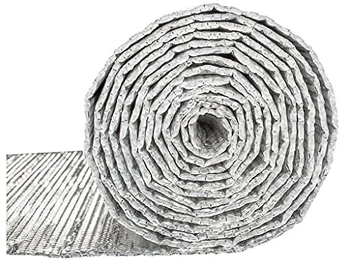 NAKAN Doppelte Aluminium Luftpolsterfolie Isolierungsfolie Wärmehaltung, Energie sparen Dampfsperre Strahlungsschutz für Wände Dächer Böden Lofts(Size:1x10m(3x32ft))