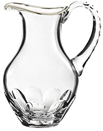ARNSTADT KRISTALL Pitcher Palais Platinum Clear (25 cm) - Mouth-Blown Crystal Glass · Hand Cut · Handmade in Germany · Includes Real Platinum Rim