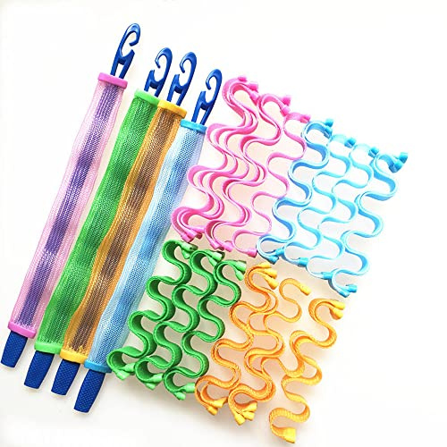 CENPEK 36 pièces bigoudis en Spirale kit de Coiffure, Comprend des bigoudis sans Chaleur et des Crochets de coiffage pour Les Fournitures de Coiffure pour Cheveux Longs