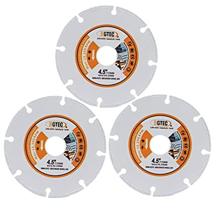 BGTEC Disco diamantato per taglio di metallo, 3 pezzi da 115 mm, per taglio in metallo al carburo, leghe, ferro, acciaio inossidabile