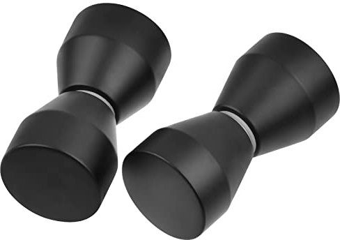 FOROREH 2 pomos de puerta de ducha, manija de puerta de baño, equipo de acero inoxidable, doble botón, negro mate, para puertas de ducha y puertas de vidrio