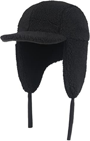 Sleeping forest Fliegermützen für Jungen Mütze Ohrenklappen Mädchen Trappermütze Russen Mütze Russisch Mütze Fellmütze Russisch Fliegermütze Pelzmütze warme Wintermütze Fliegermütze Schwarz