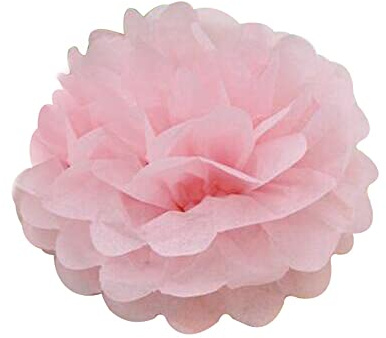 Duories 6 Stück Seidenpapier Pompons 25cm Hochzeitsdeko Basteln Pompoms Dekorpapier Blumenpuscheln Papier Pompons Papierblumen für Geburtstag Hochzeit Party Wohnzimmer Raumdeko,Hellrosa
