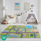 Feeti Floor® moderner Spielteppich Straße 1,0 x 2,0 m | Ökotex 100, geruchsneutral, Antirutsch | hochwertiger Teppich Kinderzimmer/Kinderteppich/Autoteppich