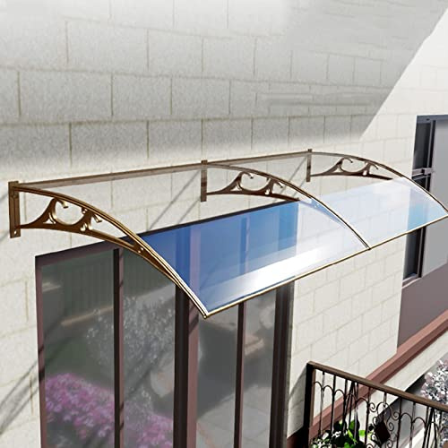 WORDFUN Marquise Porte D'entree, Auvent De Porte Et Fenêtres, Auvent De Fenêtre en Polycarbonat, Pluie Neige Abri, Auvent De Porte D'entrée, pour Porte D’Entrée, Garage Et Fenêtre